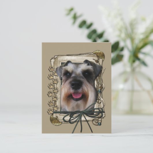 Bedankt - Stone Paws - Schnauzer Briefkaart (Staand voorkant)