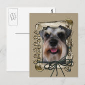 Bedankt - Stone Paws - Schnauzer Briefkaart (Voorkant / Achterkant)