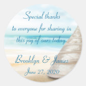 Bedankt Strand Huwelijk Stickers (Voorkant)