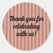 Bedankt Stripes Ronde Sticker (Voorkant)