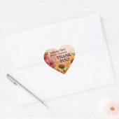 🌻Bedankt Sunny Petals & Scarlet Blooms Hart Sticker (Envelop)