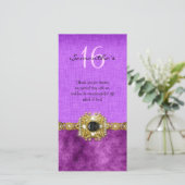 "Bedankt" "Sweet Sixteen" roze zwarte edelstenen Bedankkaart (Staand voorkant)