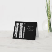 Bedankt sympathie Aspen zwart wit noot Kaart (Voorkant)