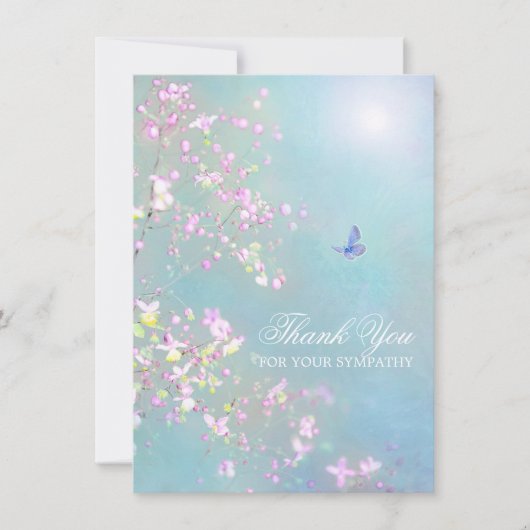 Bedankt sympathie begrafenis vlinder FOTO (Voorkant)