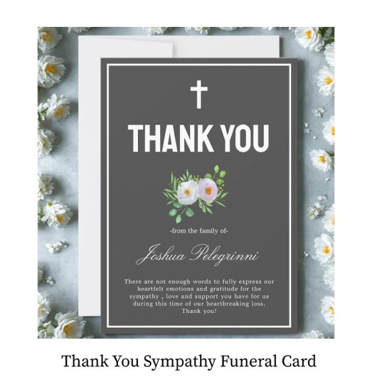 Bedankt Sympathy Funeral Kaart