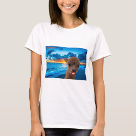 Bedankt t-shirt Alpaca op het strand