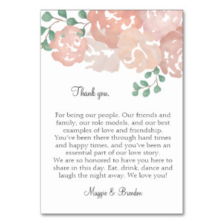 Bedankt tafelkaarten voor MH