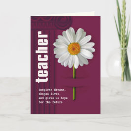 Bedankt Teacher Daisy Design Custom Kaart