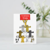 Bedankt Team Cartoon Cats Briefkaart (Staand voorkant)