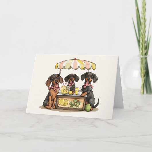 Bedankt teckel honden limonade stand (Voorkant)