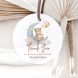 Bedankt Teddy Bear Baby shower Bedankjes Labels