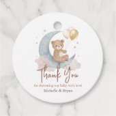 Bedankt Teddy Bear Baby shower Bedankjes Labels (Voorkant)
