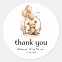 Bedankt Teddy Bear Baby shower Sticker