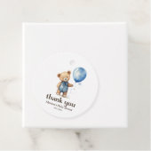 Bedankt Teddy Bear Boy Baby shower Bedankjes Labels (In situ)