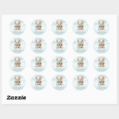 Bedankt Teddy Bear Boy Baby shower Ronde Sticker (Vel)