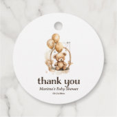 Bedankt Teddy Bear Genderneutraal Baby shower Bedankjes Labels (Achterkant)