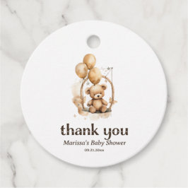 Bedankt Teddy Bear Genderneutraal Baby shower Bedankjes Labels