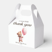 Bedankt Teddy Bear Girl Baby shower Bedankdoosjes (Achterkant)