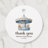 Bedankt Teddy Bear Twin Boy Baby shower Bedankjes Labels (Achterkant)