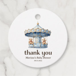 Bedankt Teddy Bear Twin Boy Baby shower Bedankjes Labels