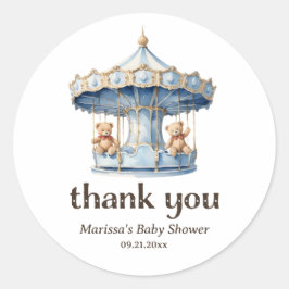 Bedankt Teddy Bear Twin Boy Baby shower Sticker