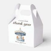 Bedankt Teddy Bear Twin Boys Baby shower Bedankdoosjes (Achterkant)