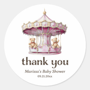 Bedankt Teddy Bear Twin Girl Baby shower Sticker