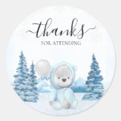 Bedankt Teddy Bear Winter Ronde Sticker (Voorkant)