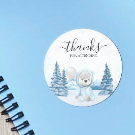 Bedankt Teddy Bear Winter Ronde Sticker