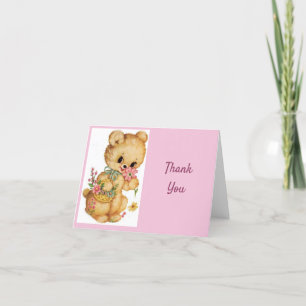  - Bedankt - Teddybeer met bloemen,