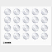 Bedankt Tekst Metallic Silver Modern Sjabloon Ronde Sticker (Vel)