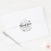 Bedankt Tekst Paarse Bloem Ronde Sticker (Envelop)