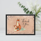 Bedankt ter illustratie van Momma Fox en Baby Wate Kaart (Staand voorkant)