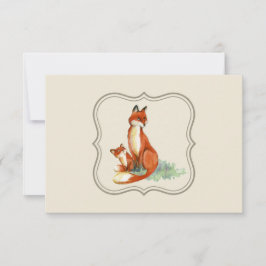 Bedankt ter illustratie van Momma Fox en Baby Wate Kaart
