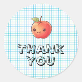 Bedankt Terug naar School Teacher Apple Ronde Sticker