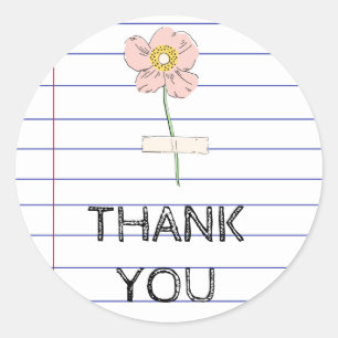 Bedankt Terug naar School Teacher Wildflower Ronde Sticker