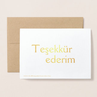 Bedankt (Teşekkür ederim) in het Turks Blank Folie Kaarten
