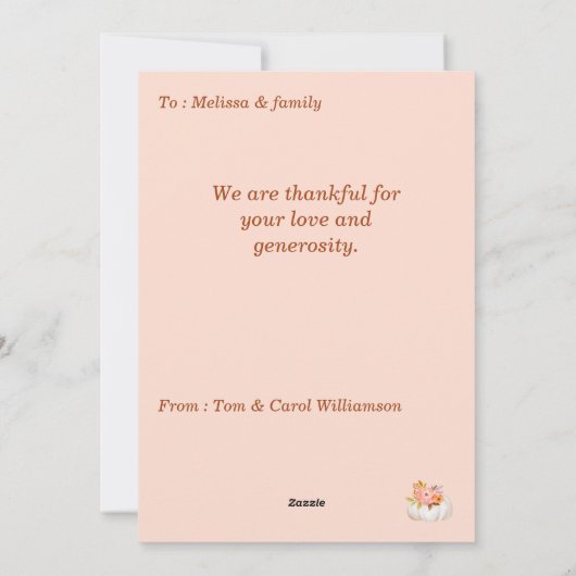 Bedankt Thanksgiving Autumn Customize Feestdagenkaart (Achterkant)