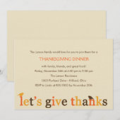 Bedankt Thanksgiving binnenuitnodiging Kaart (Voorkant / Achterkant)