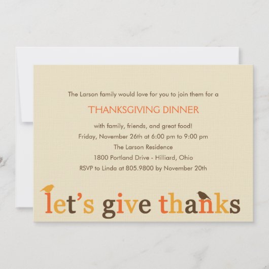 Bedankt Thanksgiving binnenuitnodiging Kaart (Voorkant)