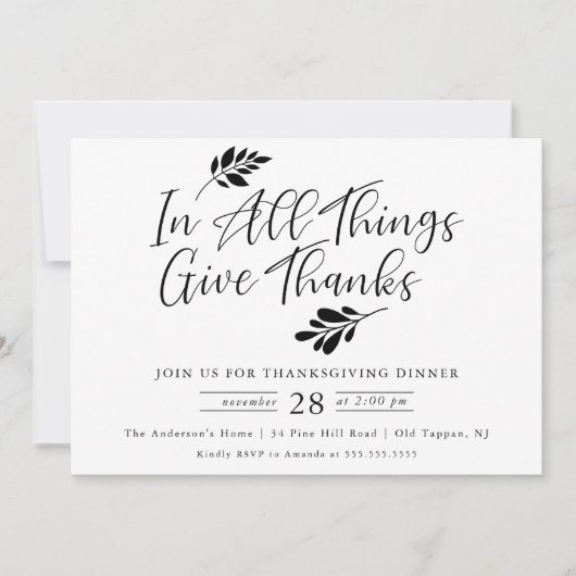 Bedankt Thanksgiving eten Kaart (Voorkant)