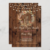 Bedankt Thanksgiving Floral Herfst uitnodigen Kaart (Voorkant / Achterkant)