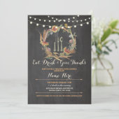 Bedankt Thanksgiving Floral Herfst uitnodigen Kaart (Staand voorkant)