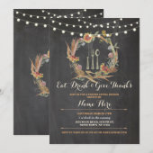 Bedankt Thanksgiving Floral Herfst uitnodigen Kaart (Voorkant / Achterkant)