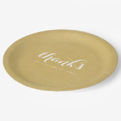 Bedankt - Thanksgiving - Goud geborgen goud Papieren Bordje (Gekanteld)