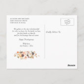 Bedankt Thanksgiving herfst Gold Floral foto geven Briefkaart (Achterkant)