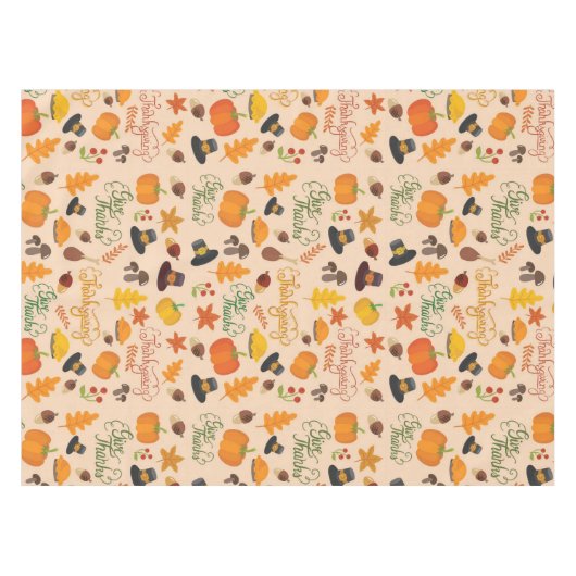 Bedankt Thanksgiving Patroon geven Tafelkleed (Voorkant (Horizontaal))