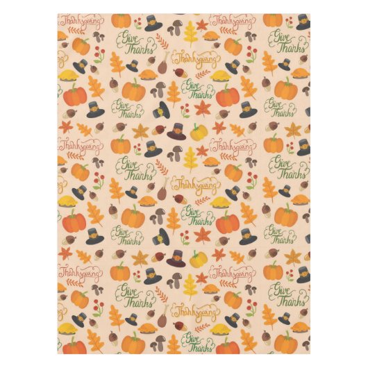 Bedankt Thanksgiving Patroon geven Tafelkleed (Voorkant)