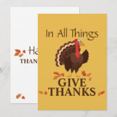 Bedankt Thanksgiving Turkije Feestdagenkaart (Voorkant / Achterkant)