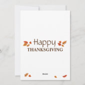 Bedankt Thanksgiving Turkije Feestdagenkaart (Achterkant)